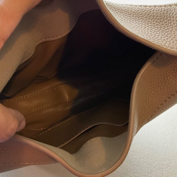 Songmont Luna Shoulder Bag Tan Beige Vegan Leather Hobo Detachable Strap*Read - Picture 14 of 16